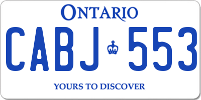 ON license plate CABJ553