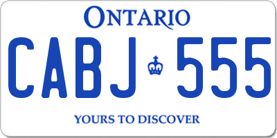 ON license plate CABJ555