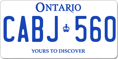 ON license plate CABJ560