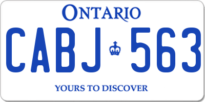 ON license plate CABJ563