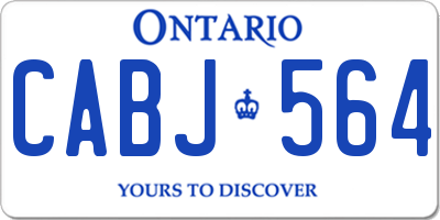 ON license plate CABJ564