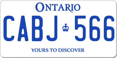 ON license plate CABJ566