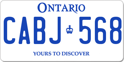 ON license plate CABJ568