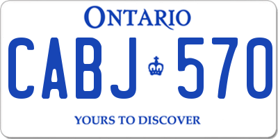 ON license plate CABJ570