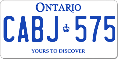 ON license plate CABJ575