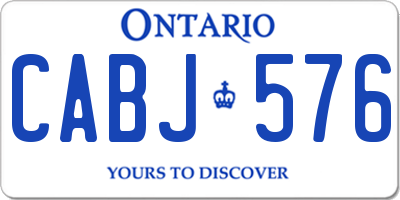 ON license plate CABJ576