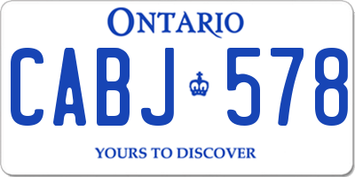 ON license plate CABJ578