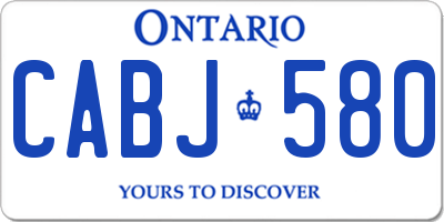 ON license plate CABJ580