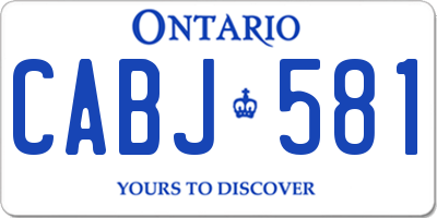 ON license plate CABJ581