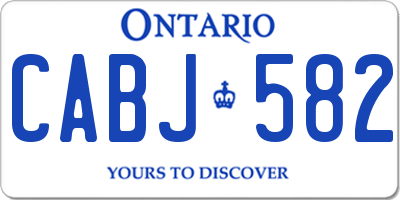 ON license plate CABJ582