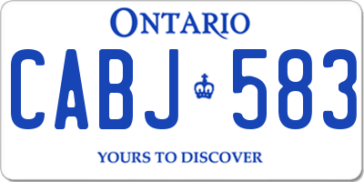 ON license plate CABJ583