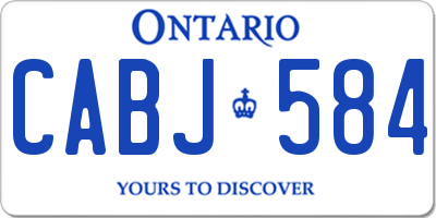 ON license plate CABJ584