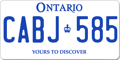 ON license plate CABJ585