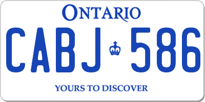 ON license plate CABJ586