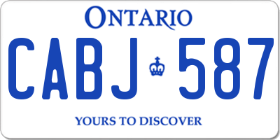 ON license plate CABJ587