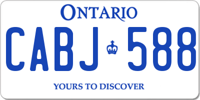 ON license plate CABJ588