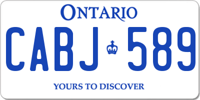 ON license plate CABJ589