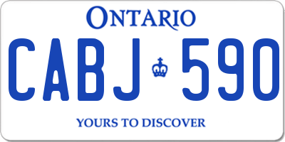 ON license plate CABJ590