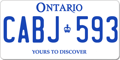 ON license plate CABJ593