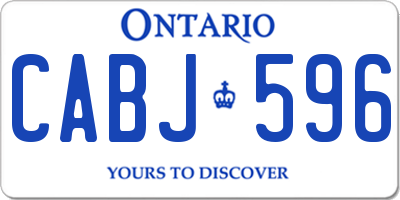 ON license plate CABJ596