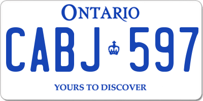 ON license plate CABJ597