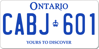 ON license plate CABJ601