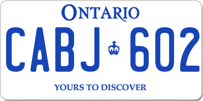 ON license plate CABJ602