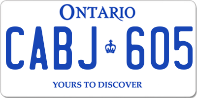 ON license plate CABJ605