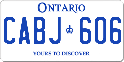 ON license plate CABJ606