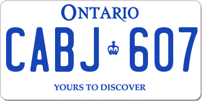 ON license plate CABJ607