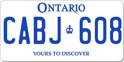 ON license plate CABJ608