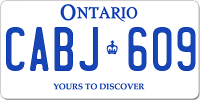 ON license plate CABJ609