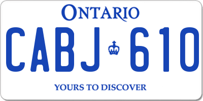 ON license plate CABJ610