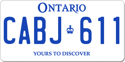 ON license plate CABJ611