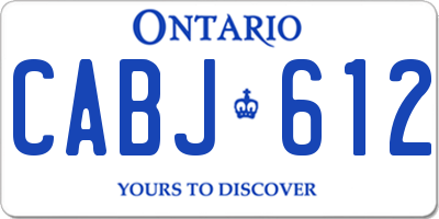 ON license plate CABJ612