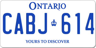 ON license plate CABJ614