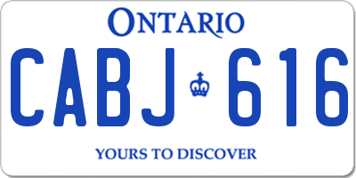 ON license plate CABJ616