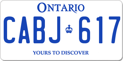 ON license plate CABJ617