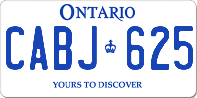 ON license plate CABJ625