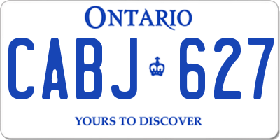 ON license plate CABJ627