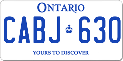 ON license plate CABJ630