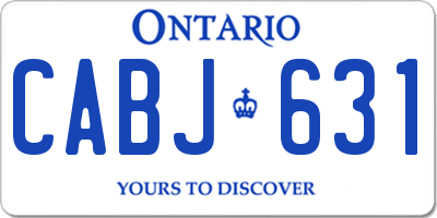 ON license plate CABJ631