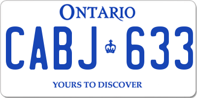 ON license plate CABJ633