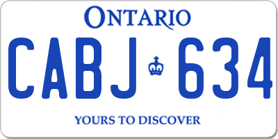 ON license plate CABJ634