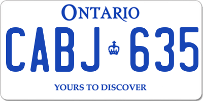 ON license plate CABJ635