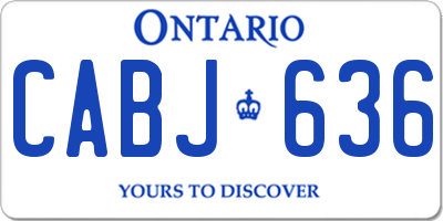 ON license plate CABJ636