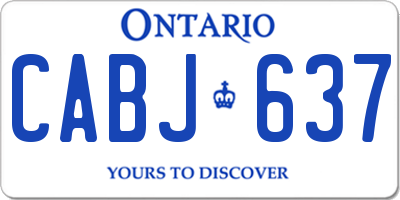 ON license plate CABJ637