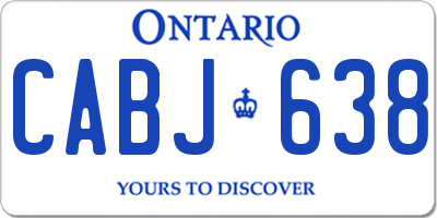 ON license plate CABJ638