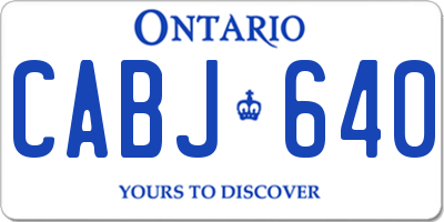 ON license plate CABJ640