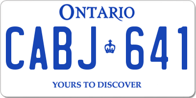 ON license plate CABJ641